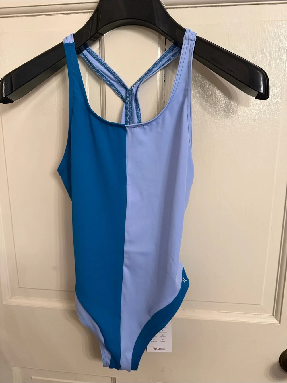 NWT Wallien Liberty Racerback Swimsuit High Cut ― Teal / Light Blue size Large